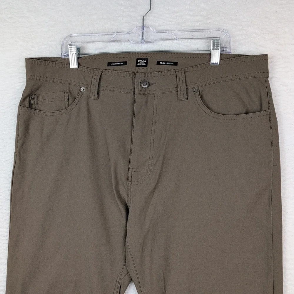 Prana Brion Pant II Hiking Men's 40x30 Standard‎ Fit Green Nylon Stretch Outdoor